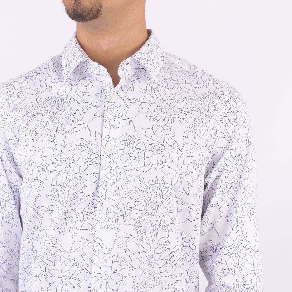 Ted Baker White and Blue Floral Shirt
